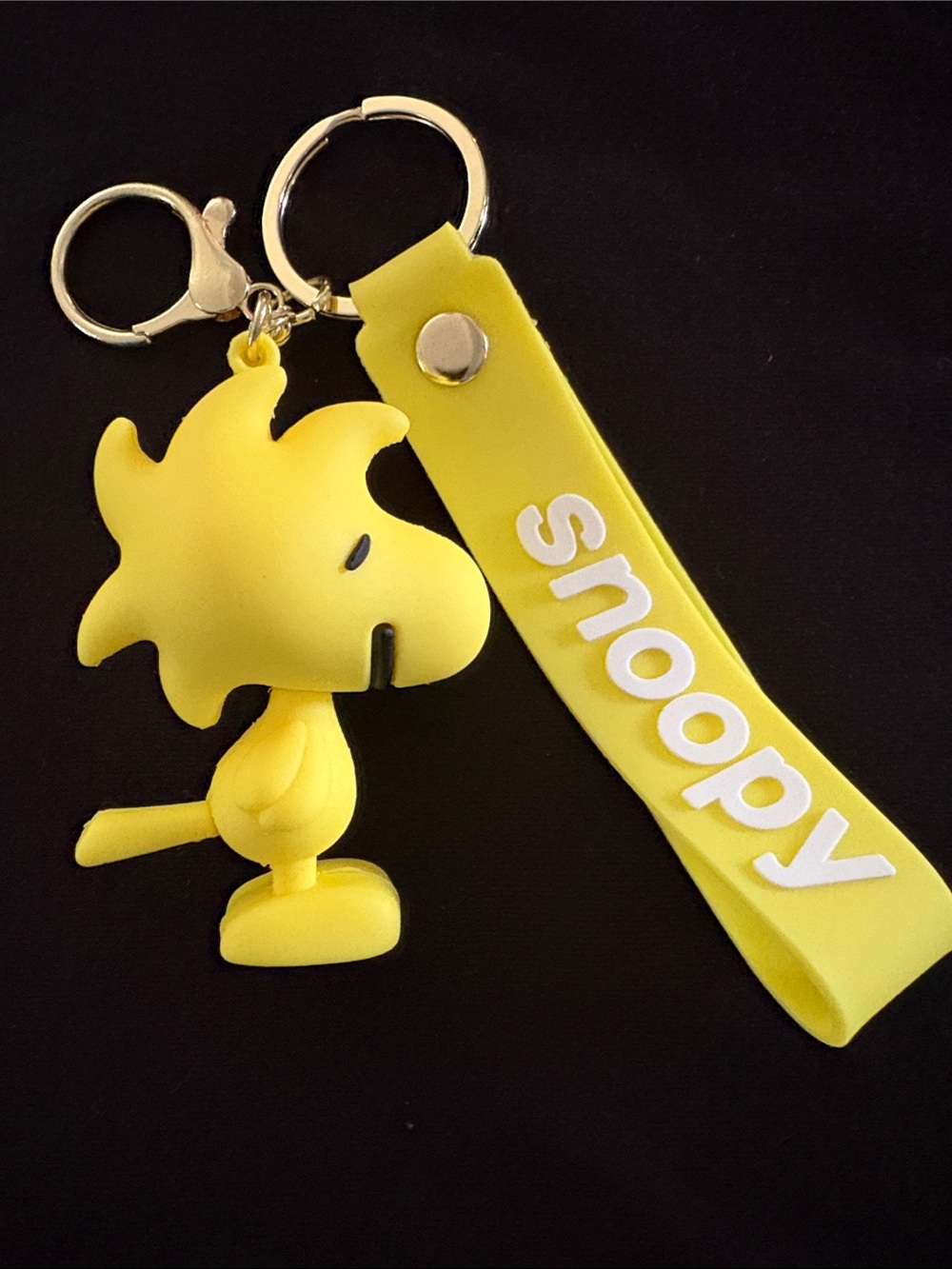 Snoopy Woodstock Yellow Keychain Bag Charm With Strap